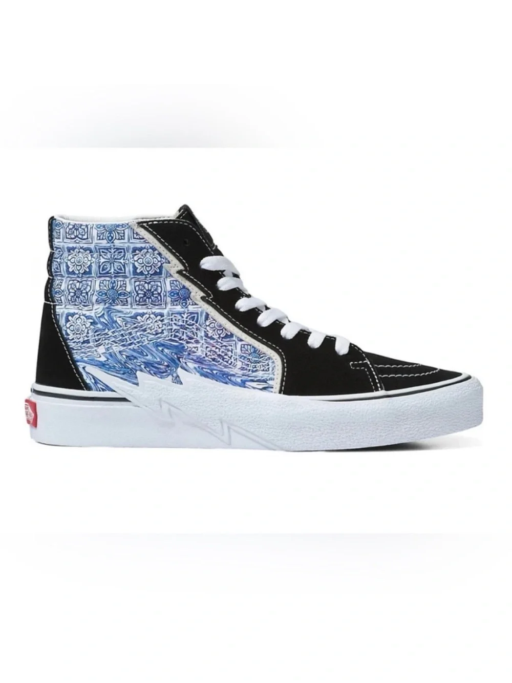 Vans SK8-Hi Bolt Casual Fashion High Top Shoes Liquify Black Blue' Women 8.5 US